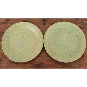 Vintage Bennington Potters Elements Green Yellow Glaze Dessert Plates 6.5" Small